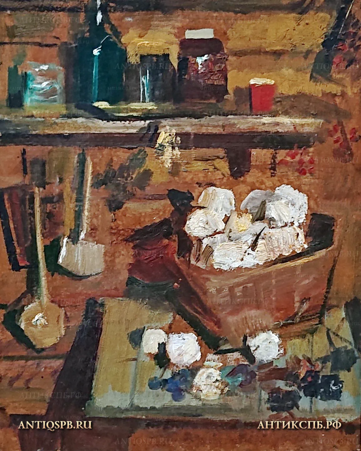 Картина "Дары лета". Автор: Заозерский Борис Константинович (1934-2002). Картон, масло. СССР. Вт. пол ХХ века. №21885